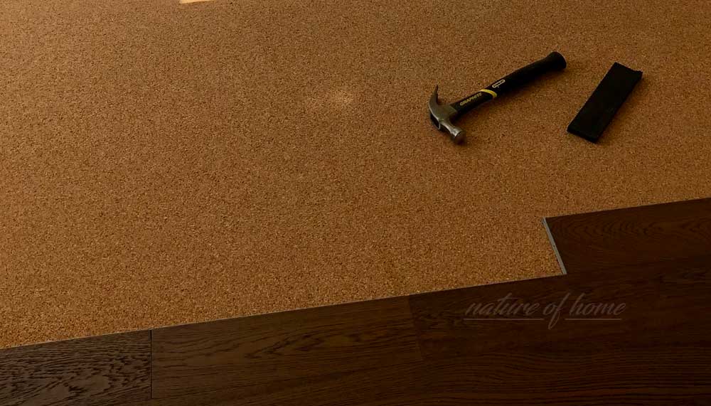 How to Install Cork Underlayment 2 installing cork underlayment and floating engineered wood flooring