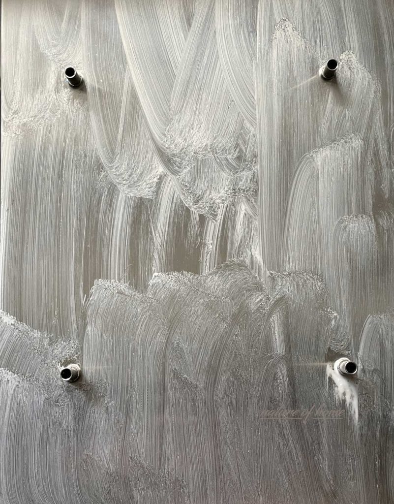 Zojila Rohan Dish Drainer Rack ~ Review 7 cleaning solution sprayed onto the drainboard