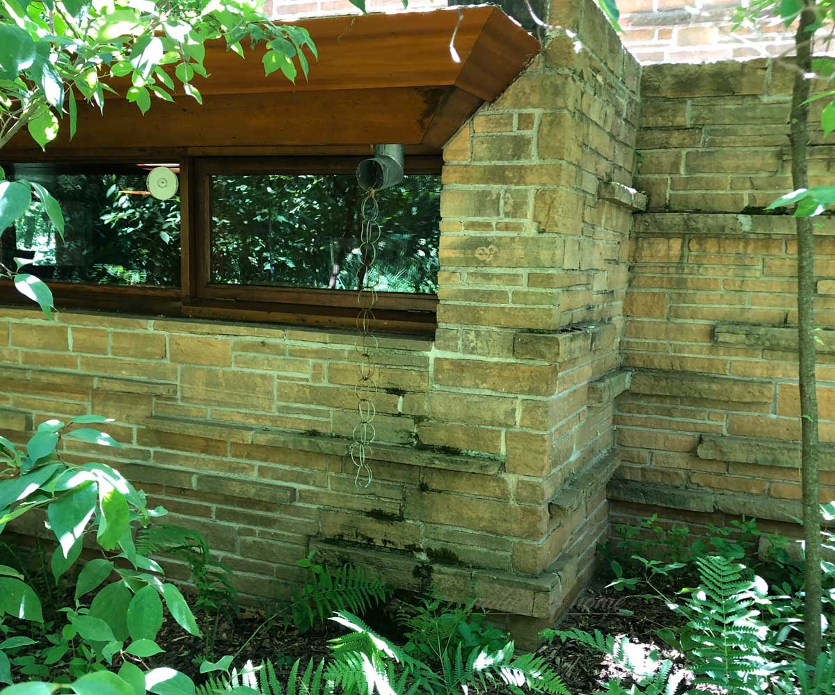 Rain Chains: What They Are + Why You Need One + How to Make Your Own 3 link style rain chain on frank lloyd wright cottage