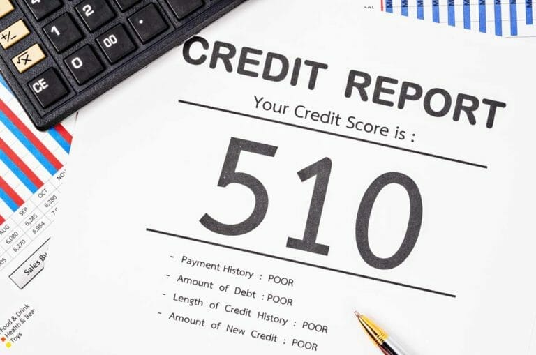 6 Steps to Buying a House With Bad Credit 7 showing bad credit score.