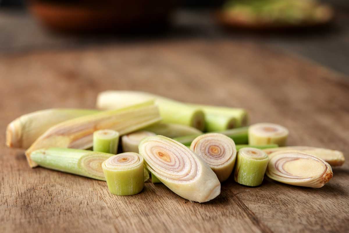 4 Best Herbs to Grow in the Kitchen + Storing & Drying 3 lemongrass slices on a kitchen counter.