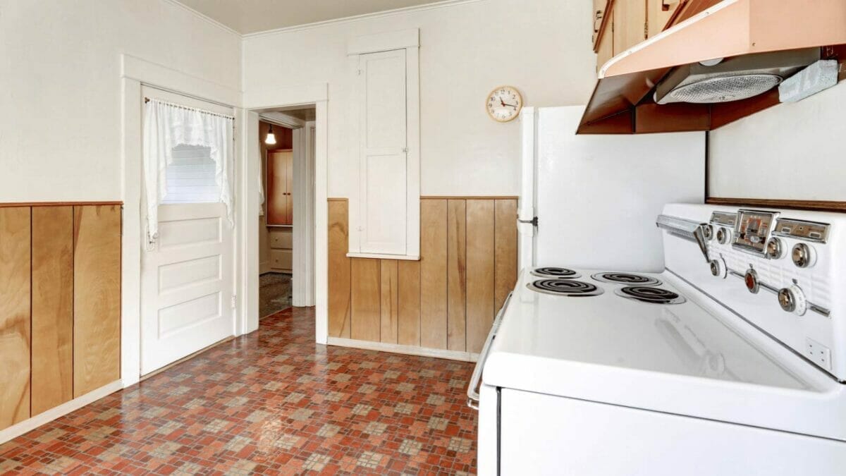 23 Outdated Home Trends Millennials Hate, But Boomers Love 19 linoleum floor in a kitchen
