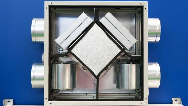 What is an ERV Air Exchanger System? (Energy Recovery Ventilation) 3 inside of a energy recovery ventilator