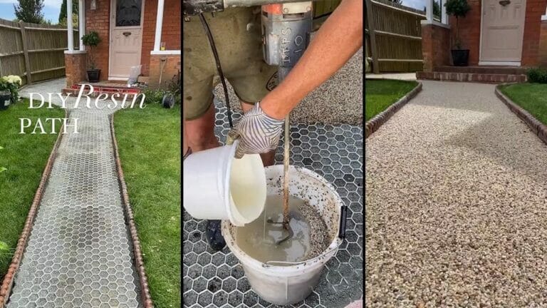 diy stone resin path