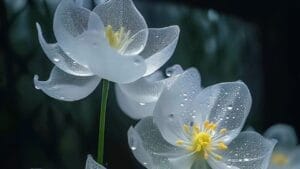 From White to WOW: The Magical Wild Flower that Turns Translucent 1 skeleton flower in rain