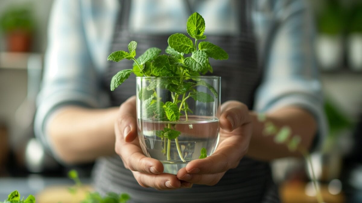 10 Herbs You Can Cultivate in Water Indoors — All Year Round 11 10 Herbs You Can Cultivate in Water Indoors — All Year Round - Lemon balm AI