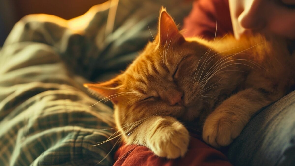 Cat’s Intuition: Offering Comfort & Companionship in Times of Loss 5 Cat’s Intuition: Offering Comfort & Companionship in Times of Loss - Realistic shot Cat giving emotional Comfort mj