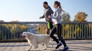 10 Dog Breeds Perfect As Running Companions 1 10 Dog Breeds Perfect As Running Companions - couple running with dog ss422497957