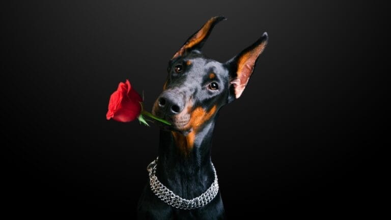 Doberman Debate: 5 Pros & Cons To Help You Decide If This Breed Is Right For You 8 Doberman Debate: 5 Pros & Cons To Help You Decide If This Breed Is Right For You - doberman with rose ss1892789956