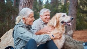 Best Companions for the Trail: 6 Dogs That Love Hiking 1 Best Companions for the Trail: 6 Dogs That Love Hiking - senior couple hiking with golden retriever ss2282044021