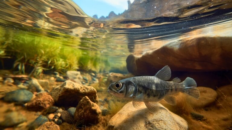 The World's Rarest Fish Thrives in an Unexpected Place—Nevada - wide shot of a Devils Hole pupfish in the nevada mj