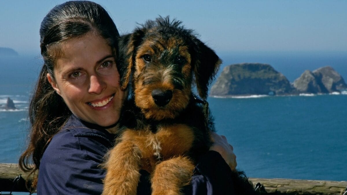11 Little-Known Facts About the Airedale Terrier 11 11 Little-Known Facts About the Airedale Terrier - woman holding airedale terrier dog dp2035871