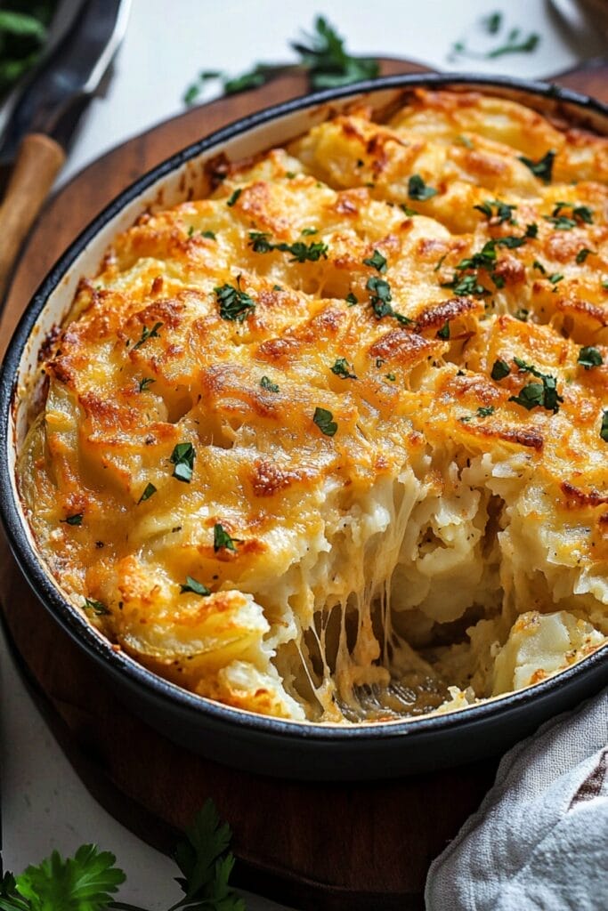 The Best Cheesy Baked Potatoes Recipe, No Cans Required 2 The Best Cheesy Baked Potatoes Recipe, No Cans Required - Baked Cheesy Potatoes pin