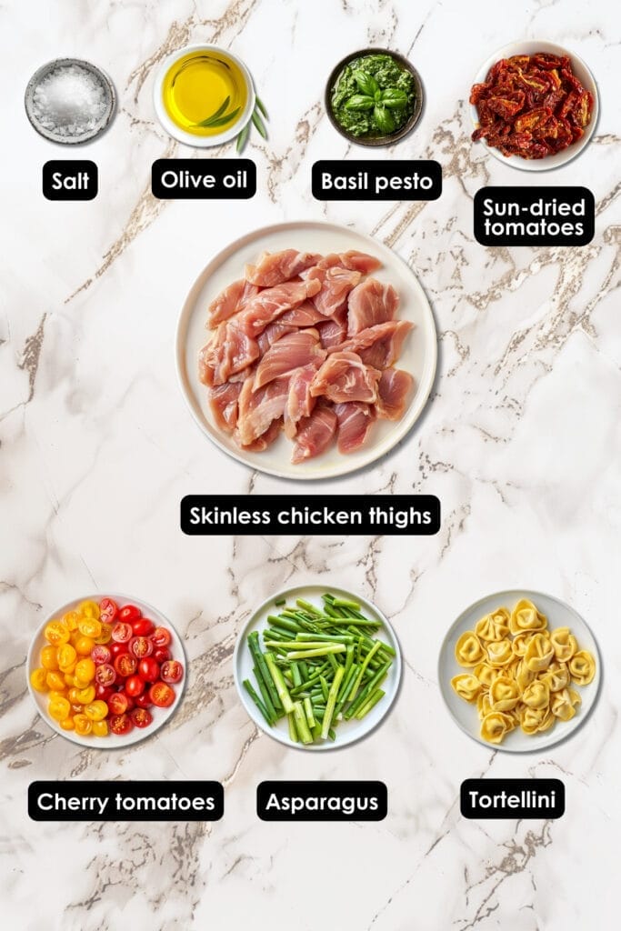 This Pesto Chicken Tortellini & Veggies Dish is So Easy, You’ll Never Order Takeout Again 3 This Pesto Chicken Tortellini & Veggies Dish is So Easy, You’ll Never Order Takeout Again - Chicken Tortellini And Veggies Ingredients