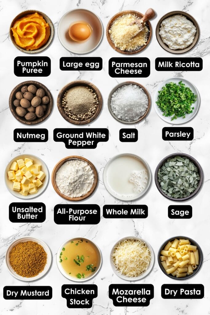 Creamy Pumpkin Pasta Bake: A New Fall Comfort Classic 3 Creamy Pumpkin Pasta Bake: A New Fall Comfort Classic - Creamy Pumpkin Pasta Bake ingredients