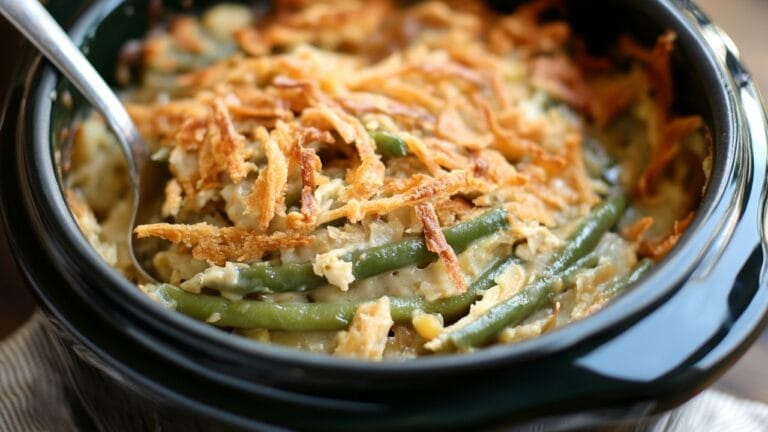 Reinventing the Thanksgiving Classic Slow Cooker Green Bean Casserole - Green Bean Casserole