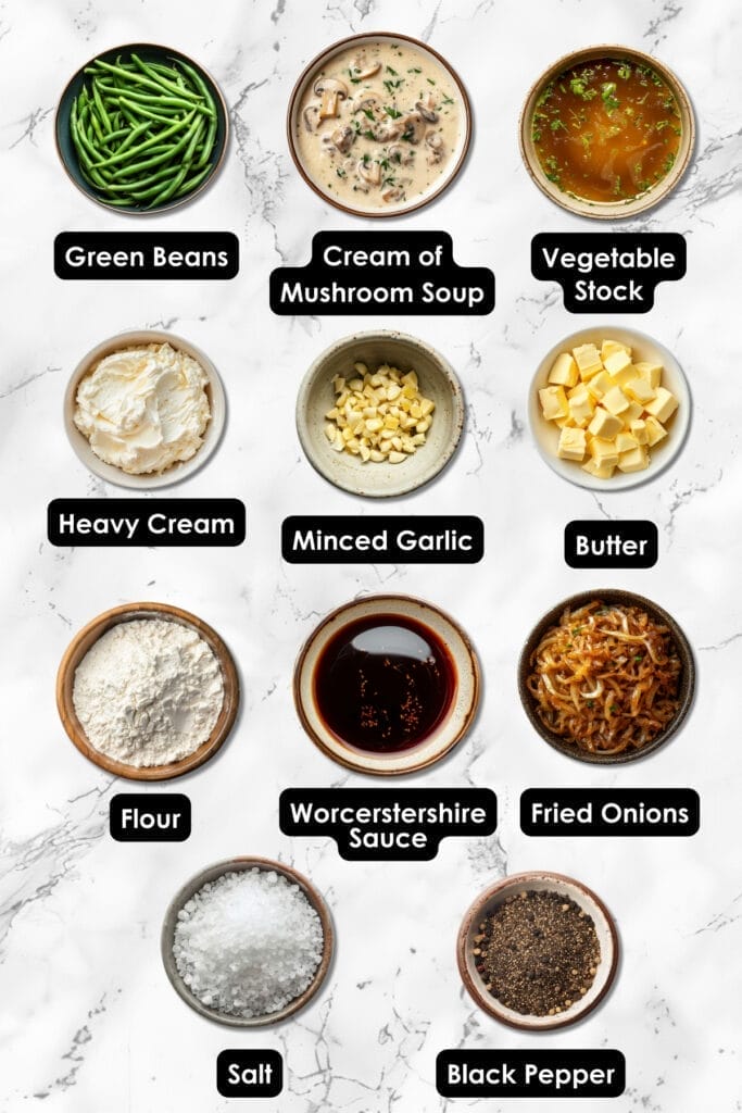 Reinventing the Thanksgiving Classic Slow Cooker Green Bean Casserole - Green Bean Casserole ingredients