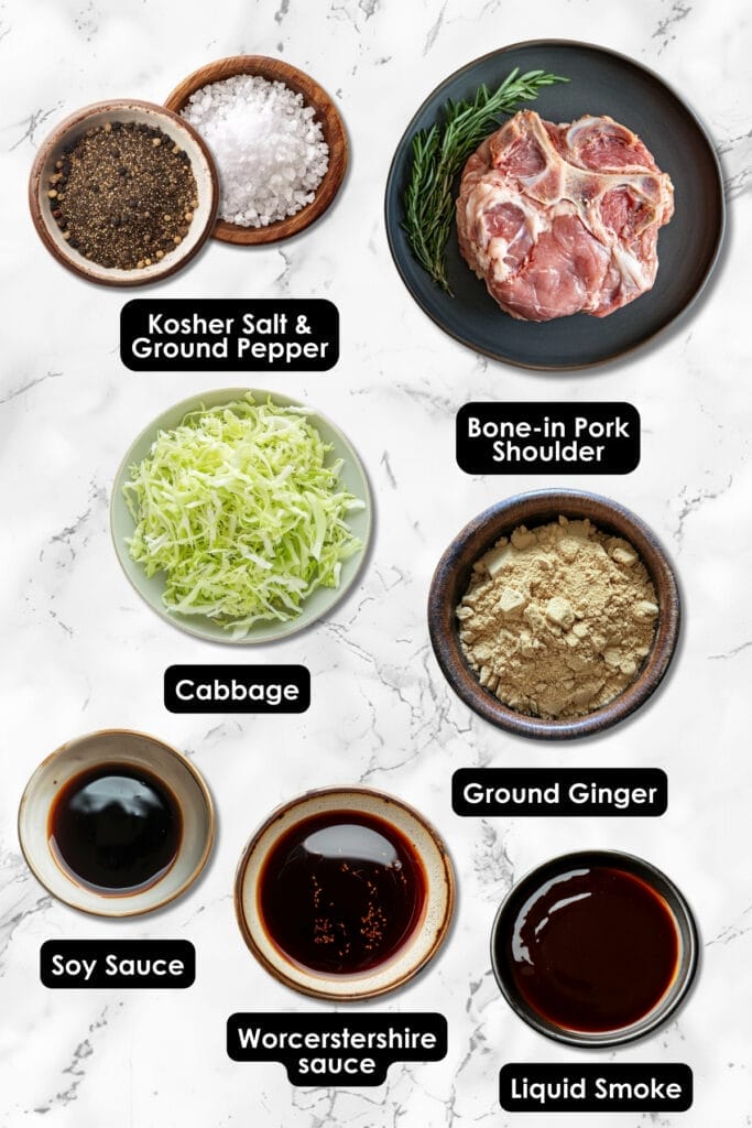 Hawaiian Kalua Pork with Cabbage: A Flavorful Slow Cooker Recipe 3 Hawaiian Kalua Pork with Cabbage: A Flavorful Slow Cooker Recipe - Homestyle Kalua Pork with Cabbage ingredients