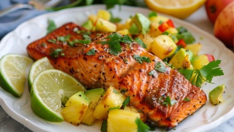 This Honey Sriracha Salmon with Pineapple Avocado Salsa Brings the Heat & Flavor to Your Table 10 This Honey Sriracha Salmon with Pineapple Avocado Salsa Brings the Heat & Flavor to Your Table - Honey Sriracha Salmon with Pineapple Avocado Salsa