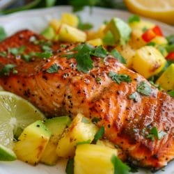 This Honey Sriracha Salmon with Pineapple Avocado Salsa Brings the Heat & Flavor to Your Table 5 This Honey Sriracha Salmon with Pineapple Avocado Salsa Brings the Heat & Flavor to Your Table - Honey Sriracha Salmon with Pineapple Avocado Salsa