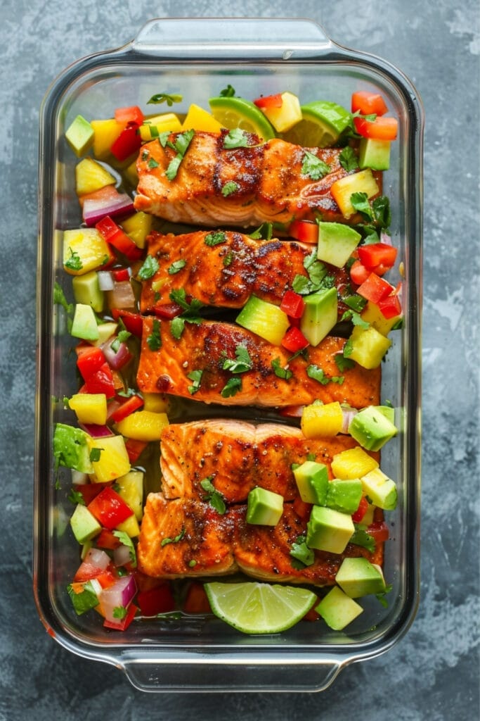 This Honey Sriracha Salmon with Pineapple Avocado Salsa Brings the Heat & Flavor to Your Table 2 This Honey Sriracha Salmon with Pineapple Avocado Salsa Brings the Heat & Flavor to Your Table - Honey Sriracha Salmon with Pineapple Avocado Salsa Recipe
