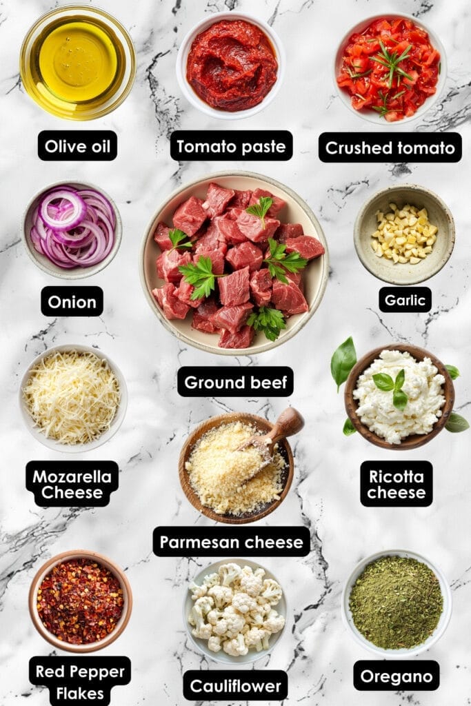 Putting a Keto-Friendly Twist on the Classic Italian Dish Cauliflower Ziti! 3 Putting a Keto-Friendly Twist on the Classic Italian Dish Cauliflower Ziti! - Italian Cauliflower Ziti Ingredients Ai