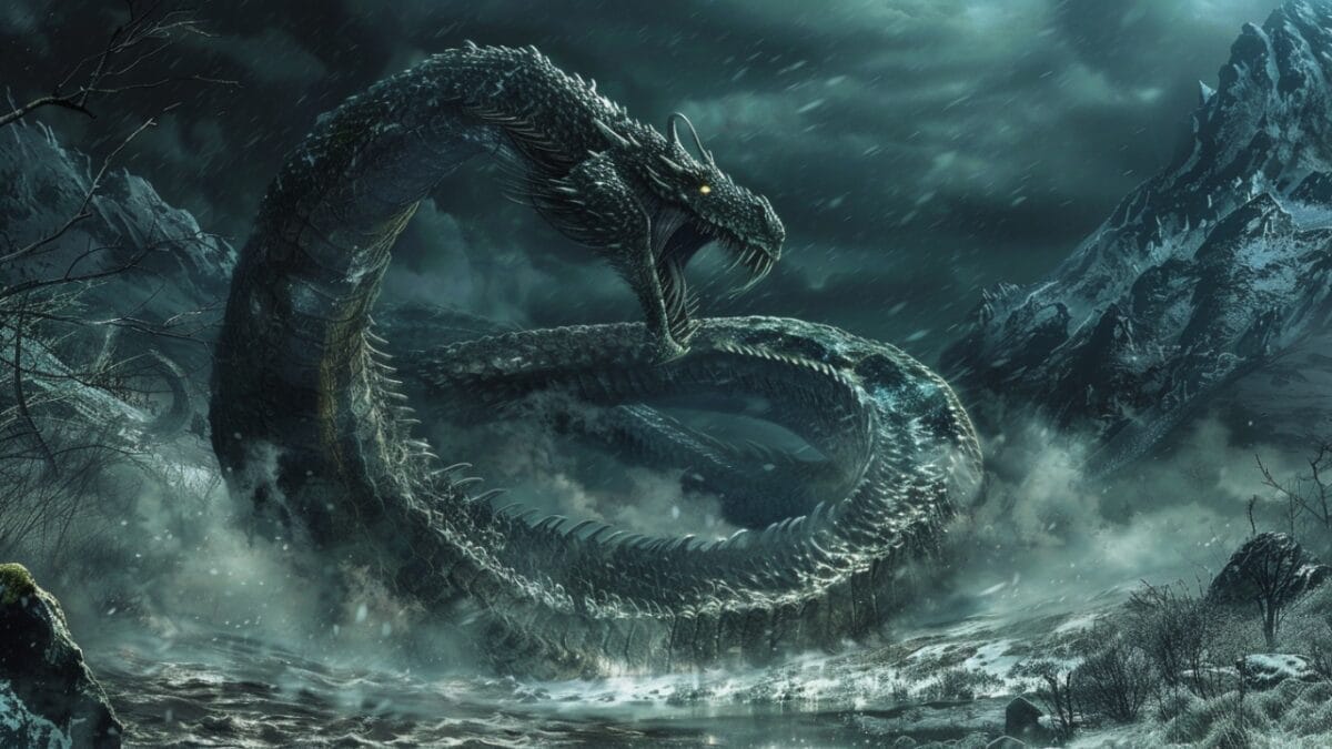 25 Legendary Animals of Norse Mythology - Jormungandr Serpent Ai