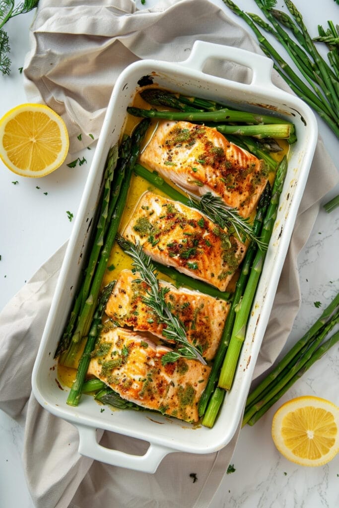 16 Low-Carb, High-Protein Meals to Transform Your Weeknight Dinners 12 16 Low-Carb, High-Protein Meals to Transform Your Weeknight Dinners - Keto Salmon Asparagus Ai2