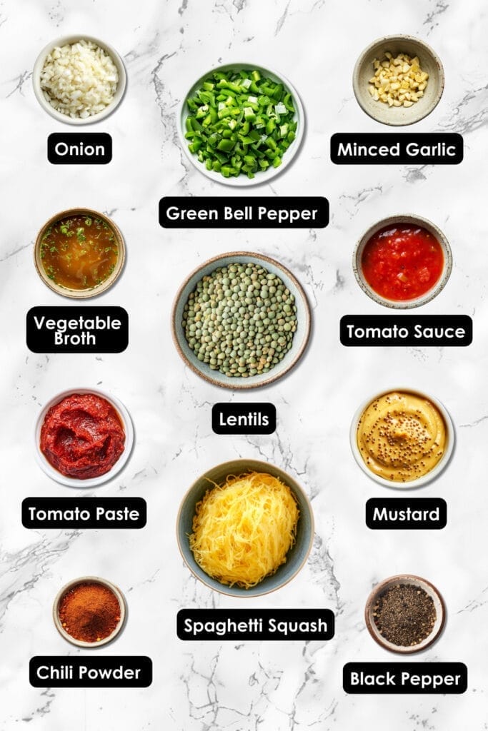 Healthy Comfort Food: A Vegetarian Twist on Sloppy Joes 3 Healthy Comfort Food: A Vegetarian Twist on Sloppy Joes - Lentil Sloppy Joes with Spaghetti Squash ingredients