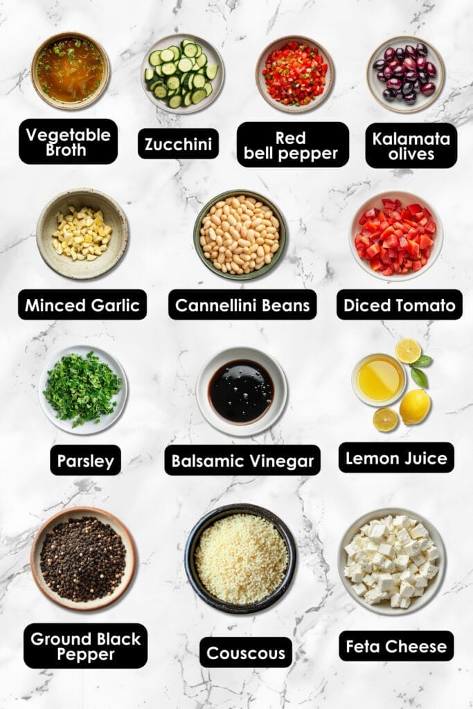 This Colorful, Veggie-Packed Mediterranean Succotash Will Be Your New Summer Obsession 3 This Colorful, Veggie-Packed Mediterranean Succotash Will Be Your New Summer Obsession - Mediterranean Succotash ingredients