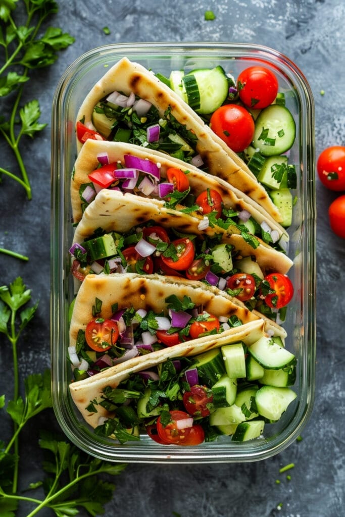 These Mediterranean Chopped Salad Pitas are the Lunch Crowd Pleasers That'll Leave You Wanting More 2 These Mediterranean Chopped Salad Pitas are the Lunch Crowd Pleasers That'll Leave You Wanting More - Mediterranean Chopped Salad Recipe