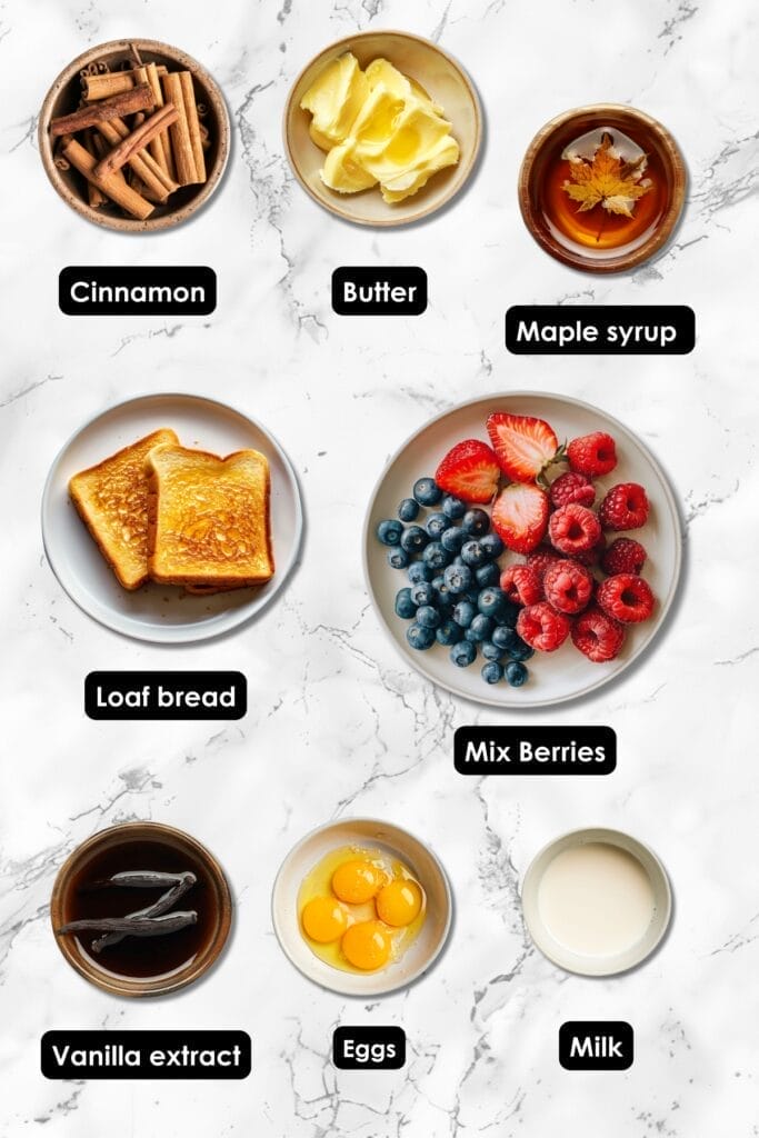 Triple-Berry French Toast Recipe: A Slow-Cooker Breakfast Delight 3 Triple-Berry French Toast Recipe: A Slow-Cooker Breakfast Delight - Mix Berries French Toast ingredients