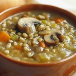 Hearty Crockpot Mushroom, Barley & Lentil Soup for Fall & Winter - Mushroom Barley and Lentil Soup