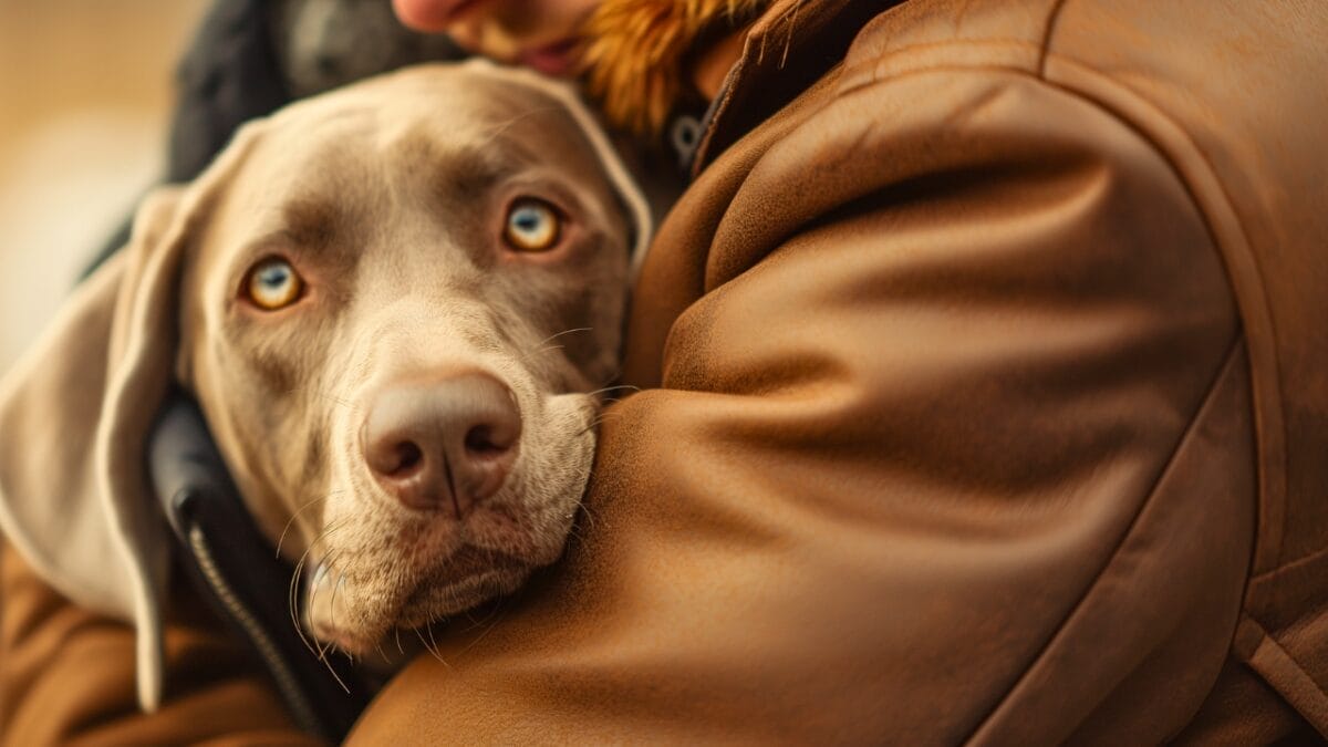 The Weimaraner's Rise to Fame: 10 Facts Behind the 2024 Crufts Victor 6 The Weimaraner's Rise to Fame: 10 Facts Behind the 2024 Crufts Victor - Realistic shot Weimaraner Dogs very close to their owner mj