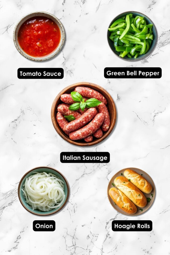 This Slow Cooker Sausage with Sauce Is So Good, It'll Make You Ditch the Grill - Slow Cooker Sausage With Sauce ingredients