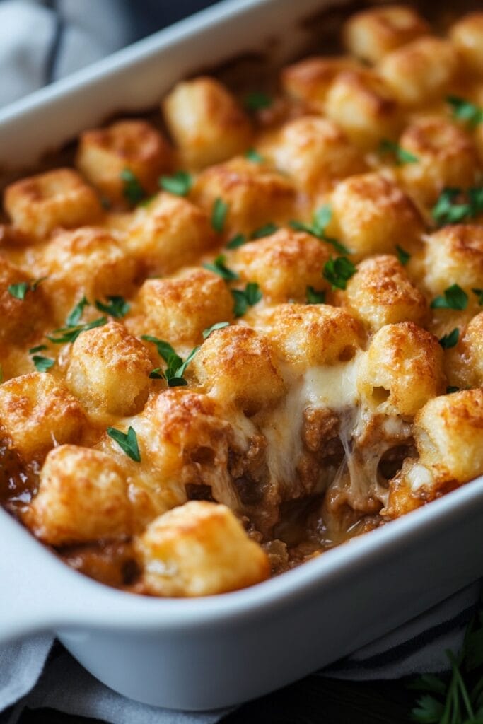 Gluten-Free Skillet Tater Tot Casserole Without Soup 2 Gluten-Free Skillet Tater Tot Casserole Without Soup - Tater Tot Casserole pin