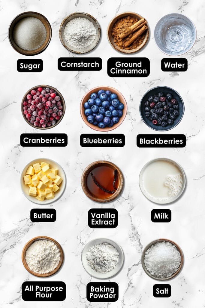 A Slow Cooker Twist on Triple-Berry Cobbler 3 A Slow Cooker Twist on Triple-Berry Cobbler - Triple Berry Cobbler ingredients