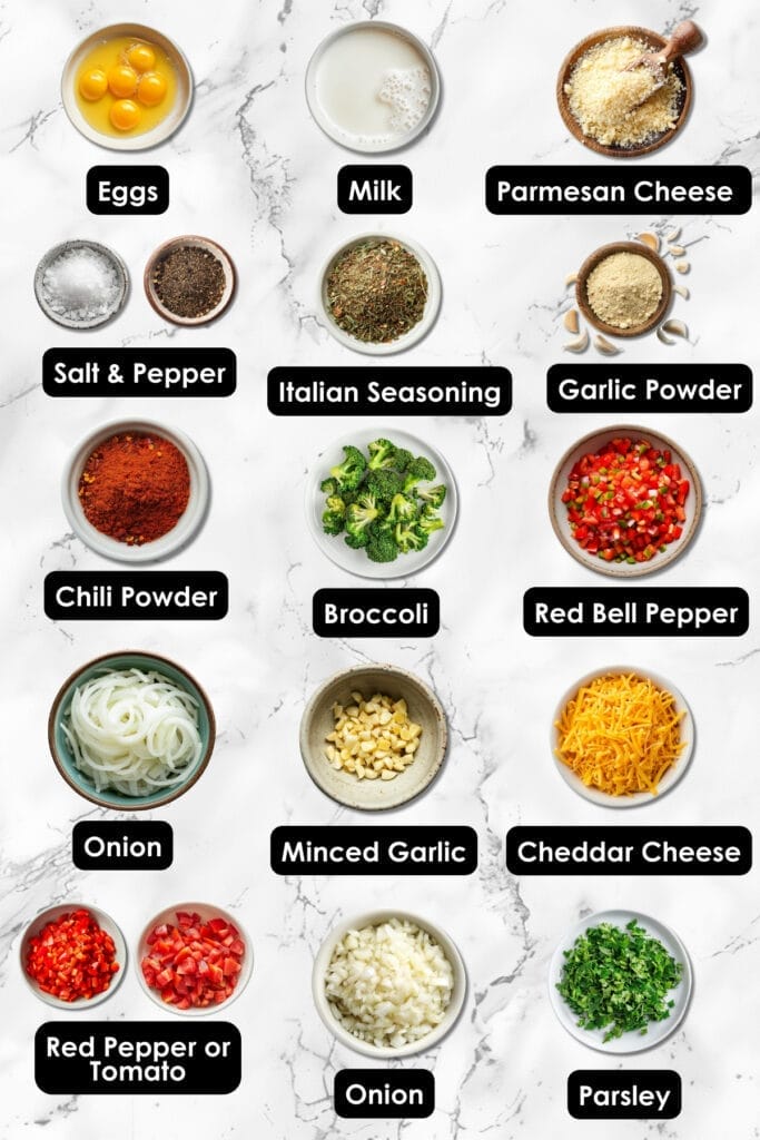 Start Your Breakfast With This Slow Cooker Veggie Omelet Recipe 3 Start Your Breakfast With This Slow Cooker Veggie Omelet Recipe - Veggie Omelet ingredients