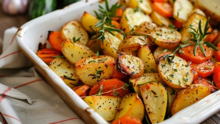 Perfectly Savory Garlic Herb Roasted Veggies Recipe Everyone Will Love - garlic herb roasted potatoes carrots and zucchini