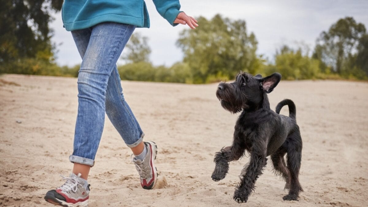 10 Dapper Traits That Make the Standard Schnauzer Breed Truly Unique 8 10 Dapper Traits That Make the Standard Schnauzer Breed Truly Unique - standard schnauzer with owner ss2216003567