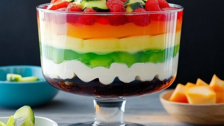 Retro Dessert Revival: 7-Layer Gelatin Salad Makes a Comeback 1 Retro Dessert Revival: 7-Layer Gelatin Salad Makes a Comeback - 7 Layer Gelatin Salad