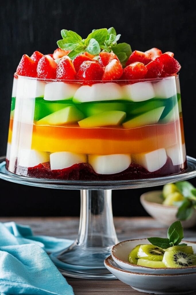 Retro Dessert Revival: 7-Layer Gelatin Salad Makes a Comeback - 7 Layer Gelatin Salad pin