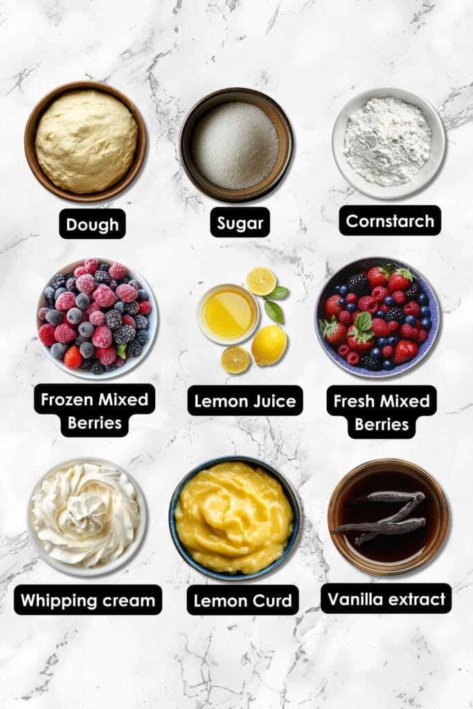 The Easiest Berry Tart Recipe That’s Both Stunning & Delicious 3 The Easiest Berry Tart Recipe That’s Both Stunning & Delicious - Berry Tartlets ingredients