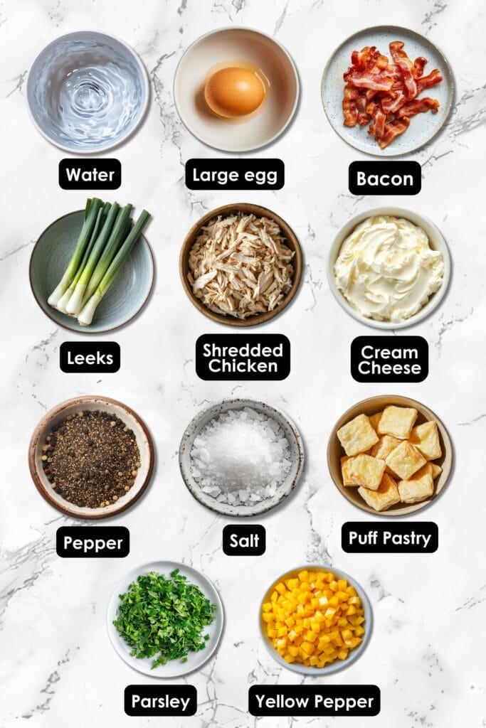 Impress Your Guests with This Elegant French-Inspired Creamy Chicken Vol-au-Vent Recipe 4 Impress Your Guests with This Elegant French-Inspired Creamy Chicken Vol-au-Vent Recipe - Creamy Chicken Vol au Vent ingredients