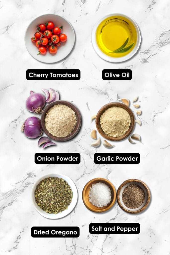 Forget Canned Sauce: Make Your Own Oven-Roasted Cherry Tomato Sauce (Freezer-Friendly) 4 Forget Canned Sauce: Make Your Own Oven-Roasted Cherry Tomato Sauce (Freezer-Friendly) - Oven Roasted Cherry Tomato Sauce Ingredients