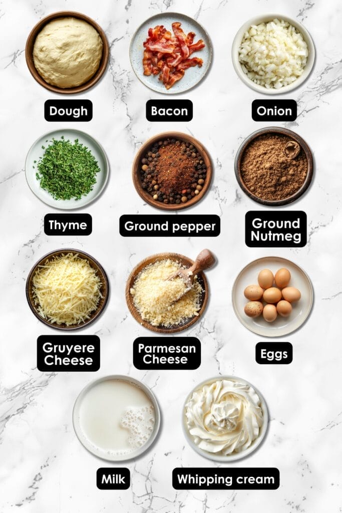 Quiche Lorraine: A Timeless French Classic for Any Meal 3 Quiche Lorraine: A Timeless French Classic for Any Meal - Quiche Lorraine ingredients