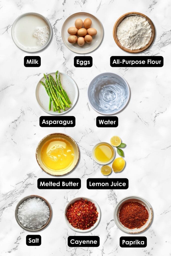 Elevate Your Weekend with This Irresistible Asparagus Crepes Recipe 3 Elevate Your Weekend with This Irresistible Asparagus Crepes Recipe - Savory Asparagus Crepes ingredients