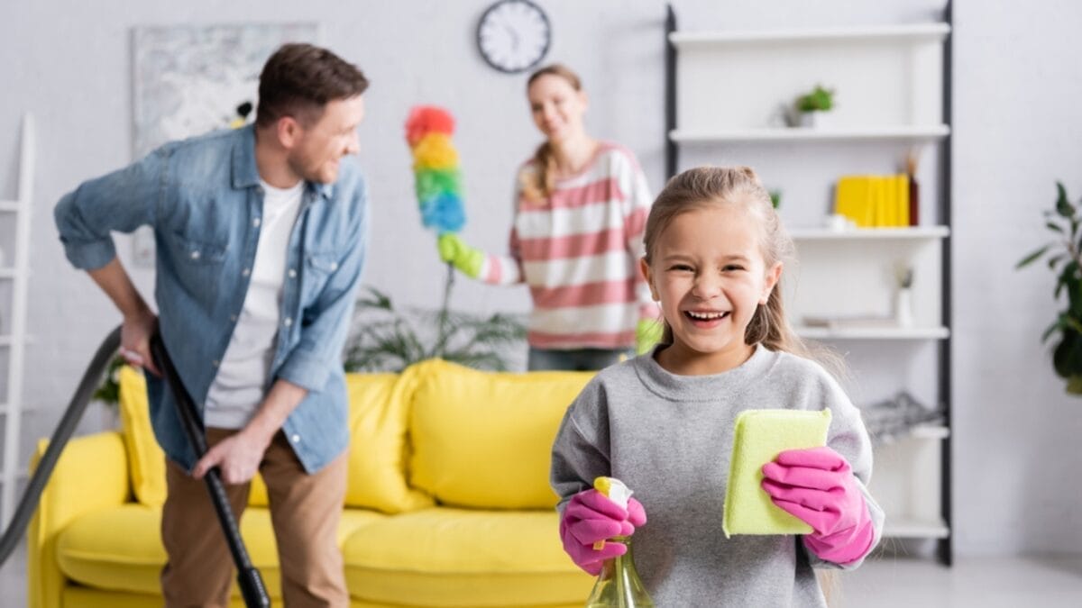 12 Tiny Habits to Prevent Your Home from Descending into Clutter Chaos - family cleaning dp465530850