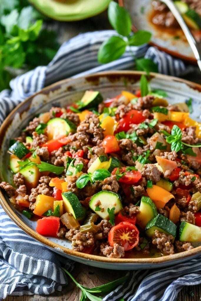 A Quick & Healthy Dinner with Ground Beef with Summer Vegetables 2 A Quick & Healthy Dinner with Ground Beef with Summer Vegetables - ground beef vegetables recipe