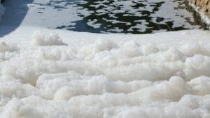 Elevated 'Forever Chemicals' Found in Waterway Foam, Scientists Report 1 Elevated 'Forever Chemicals' Found in Waterway Foam, Scientists Report - river foam ss2071274978